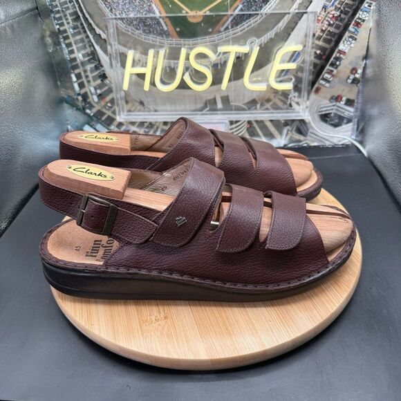 Finn Comfort Sylt Sandals Men 45 Leather Triple Strap Slingback Made in Germany main image 11